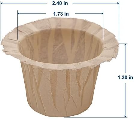 Irmidi Disposable Coffee Filters, 100 Count Natural Paper Filters Compatible with Keurig Brewers Single Serve 1.0 and 2.0, Fit all Reusable Coffee Pods(Natural 100)