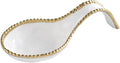 Pampa Bay Golden Salerno Titanium-Plated Porcelain Spoon Rest, 9.5 x 4in