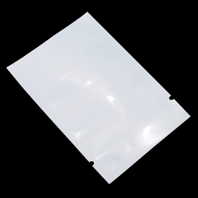 PABCK 2000 Pcs 2.4x3.5 inch (Usable Size 2x3.1 inch) White Front Clear Open Top 2.8mil Plastic Vacuum Pouch Heat Sealable Bags for Food Storage Packets Mini Sample with Tear Notches