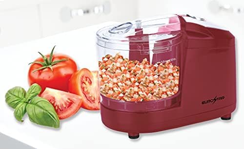 EUROSTAR EC501R 1.5 Cup One Touch Electric Mini Food Chopper, Red