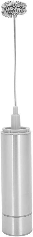 Stainless Steel Electric Milk Frother, Handheld Egg Beater Mixer, Double Spring Mixing Head, 19000RPM Speed, for Coffee Shops, Restaurants, Home, Includes 2 Detachable