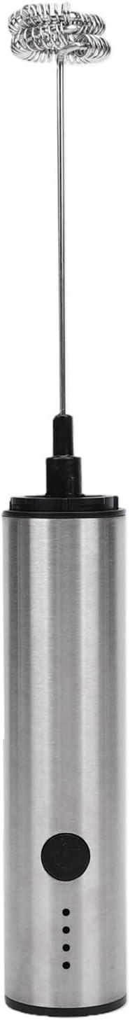 Electric Stainless Steel Milk Frother for Coffee Hot Chocolate Matcha | USB Rechargeable Handheld Foam Maker Drink Mixer | Portable Lightweight Design for Kitchen Use