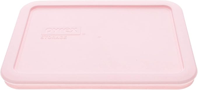 Pyrex 7210 3-Cup Glass Dish & 7210-PC Loring Pink Lid (2-Pack) - Made in USA