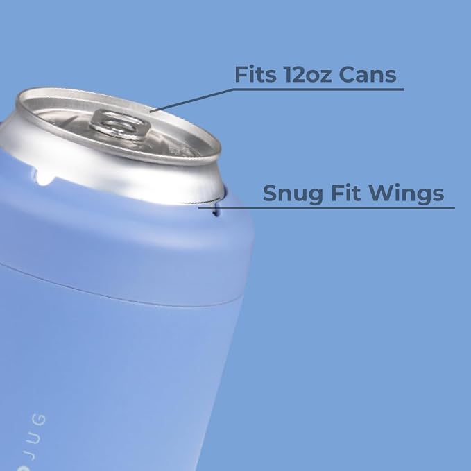 HydroJug Can Cooler 12 oz, Stainless Steel Can Holder, Light Blue