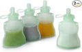 haakaa Silicone Yummy Pouch 4.5 oz – Reusable Silicone Snack & Smoothie Pouch, Refillable, Leak-Resistant, Dishwasher Safe, Eco-Friendly Food Storage for Babies Kids & Toddlers (4-PK, Lime)