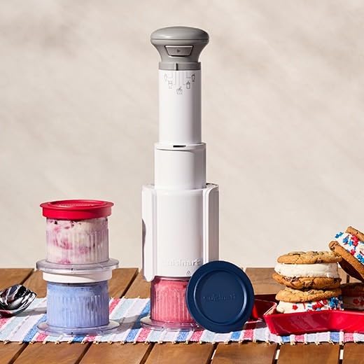 Cuisinart Ice Cream Maker – Cuisinart FastFreeze 250th Celebration Edition Ice Cream Maker, 5-in-1 Ice Cream, Milkshakes, Slushies, Sorbets and Mix-Ins, Freeze Wand, Two 0.5-Pint Mixing Cups with Lids