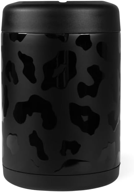 HydroJug Can Cooler 12 oz, Stainless Steel Can Holder, Black Leopard