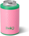 Swig Life Standard Can Cooler, 12oz Insulated Bottle & Can Holder, Stainless Steel Cooler, Covers for Standard 12 oz Beer Bottles, Beach Accessories for Women in Azalea Golf Ball
