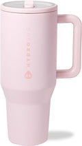 HydroJug Traveler 40oz, Insulated Tumbler with Handle & Straw, Pink Sand