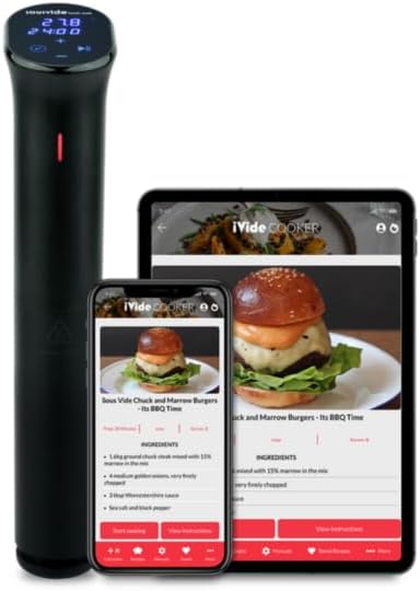 iVide 2.0 WiFi Sous Vide Immersion Circulator 1200W | Sous Vide Machine with ±0.1°C Precision Temperature Control – 600+ Guided Recipes – 42dB Quiet Operation – 30L Capacity