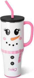 Swig Life 40oz Mega Mug, 40oz Tumbler with Handle and Straw, Extra Large Insulated Tumblers, Cup Holder Friendly Travel Mug (Ms Frost)