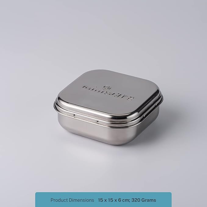 Miniware GrowBento Box and 2 Silipods | Stainless Steel food grade silicone bento containers - Bento Lunch Box for Kids and Silicone Storage Containers | Bento Box for Kids (Steel+ Aqua)