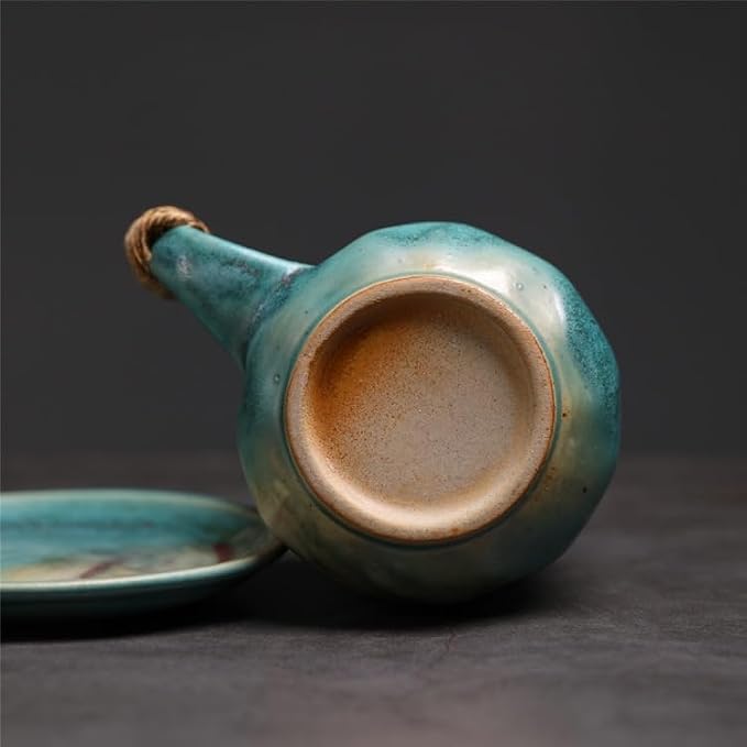 Little handmade ceramic pottery tea cup with saucer, espresso cup | 8 oz stoneware demitasse cup for lungo,cortado,Matcha, Americano