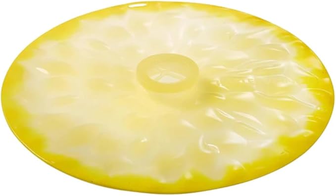 Charles Viancin - Lemon Silicone Lid for Food Storage and Cooking - 9''/23cm - Airtight Seal on Any Smooth Rim Surface - BPA-Free - Oven, Microwave, Freezer, Stovetop and Dishwasher Safe