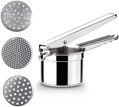 Cuisinox Potato Ricer, Heavy Duty Stainless Steel Potato Masher and Kitchen Tool, 3 Disks