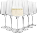 Krosno White and Sparkling Wine Glasses, 6 piece set, 13.52 oz, Infinity Collection, Elegant, Crystal Glass, Lead-free Glass, Dishwasher Safe, Made in Europe
