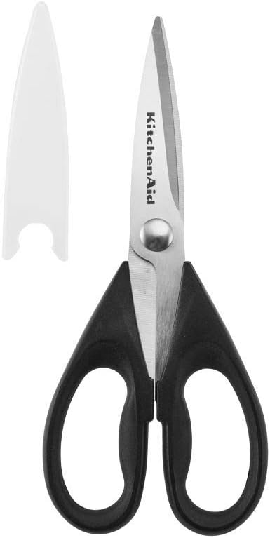 KitchenAid Classic Multifunction Can Opener/Bottle Opener, 8.34-Inch, Black & All Purpose Shears with Protective Sheath, One Size, Black