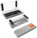 SHARPAL 169H Dual-Grit Diamond Sharpening Stone (220 & 600 Grit) + 160H 2PCS 2-in-1 Non-Slip Holder & Storage Case – Complete Knife Sharpening System
