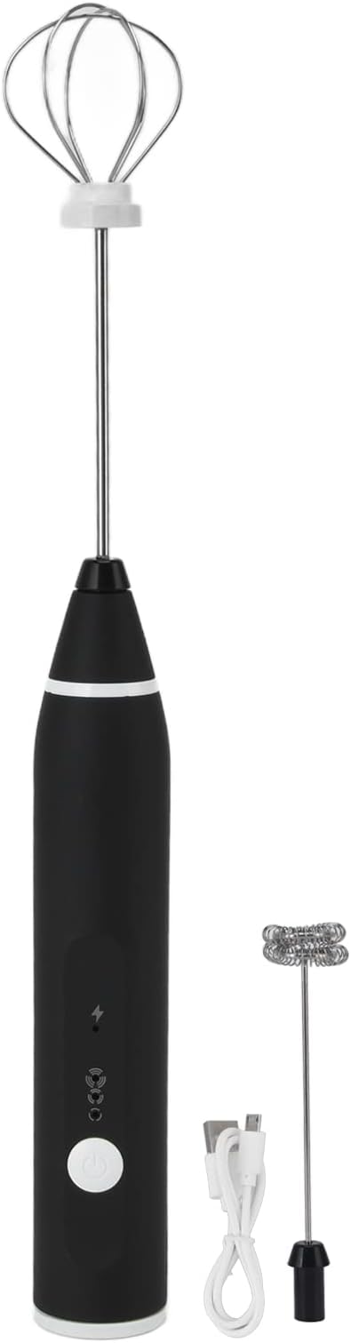 Rechargeable Milk Frother, Electric Stirrer 3 Speed Modes Electric Handheld Stainless Steel Detachable Probe Nonstick Flexible Mini Hand Mixer for Lattes, Cappuccino