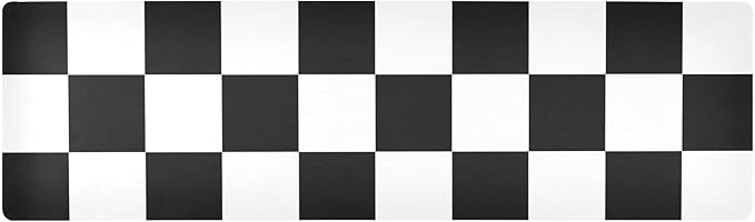 Heat Resistant Table Runner Trivet for Hot Pots and Pans 39 x 12 Inch Long Hot Pad Decorative Table Protector for Kitchen Countertop Checkered Black and White