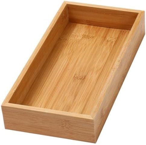 YBM Home Bamboo Drawer Organizer Storage Box for Kitchen Drawer, Junk Drawer, Office, Bedroom, Children Room, Craft, Sewing, and Bathroom, 2 Pack 6x15x2 inch