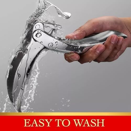 Premium Garlic Press Stainless Steel – Heavy Duty Crusher, Easy Clean, Dishwasher Safe, Includes Brush