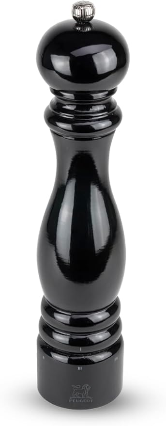 Peugeot - Paris u'Select Manual Pepper Mill - Adjustable Grinder - Beechwood, Gloss Black