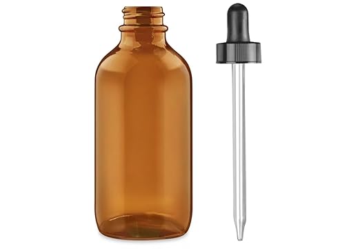 United Scientific™ 4oz (120mL) Leakproof Flint Glass Dropper Bottles, Amber Glass, Pack of 12