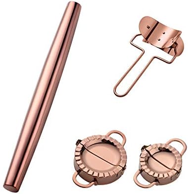 Buyer Star Rainbow rolling pin-15.8-inch Professional Rolling Pin Fondant, Dumplings, Cookies, Pizza Dough, Pasta, Pie Crust, Pastry - Metal French Rolling Pin Roller (ROSE GOLD)