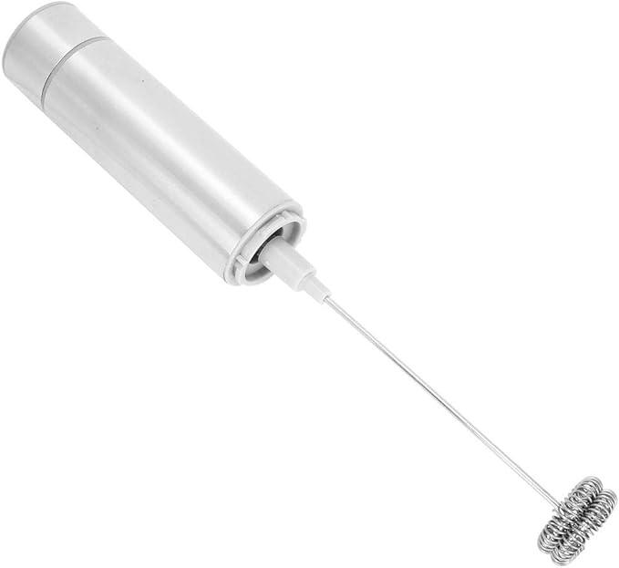 Stainless Steel Electric Milk Frother, Handheld Egg Beater Mixer, Double Spring Mixing Head, 19000RPM Speed, for Coffee Shops, Restaurants, Home, Includes 2 Detachable