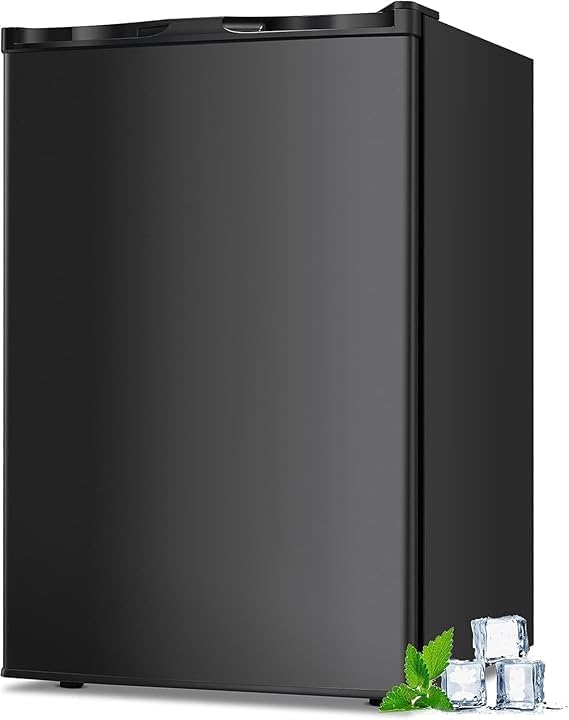 Electactic 3.0 Cu.ft Small Freezer, Mini Upright Freezer with 7 Adjustable Thermostat, Removable Shelves, Reversible Single Door, for Bedroom/Home/Dorms/Apartment (Black)