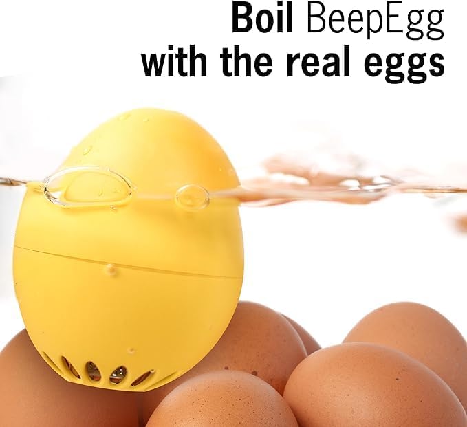 BrainStream 60s BeepEgg - Vintage-Inspired Musical Egg Timer, Temperature-Based Cooking for Soft, Medium, Hard-Boiled Eggs - Nostalgic Kitchen Essential with Retro Charm, Made in Germany