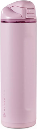 HydroJug Ease2o Water Bottle with Straw & Chug Lid, Stainless Steel, Vented Cap to Help Reduce Pressure, Water-Level Window, Cup Holder Friendly, Non-Slip Base – 24oz, Sweet Pea