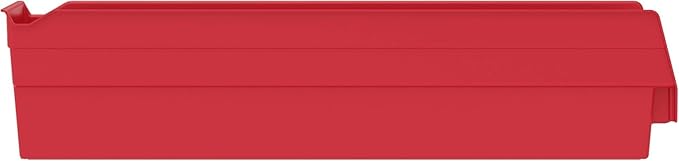 Akro-Mils 30128 Plastic Shelf Bins, Heavy Duty Storage Bins for Garage, Closet, and Drawer Organization, 18-Inch x 4-Inch x 4-Inch, Red, 12-Pack