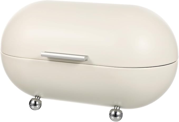 Angoily Metal Bread Box 13X7.5X7.5 Inch Kitchen Countertop Bread Container with Rolling Door Large Storage Organizer for Household Food and Sundries