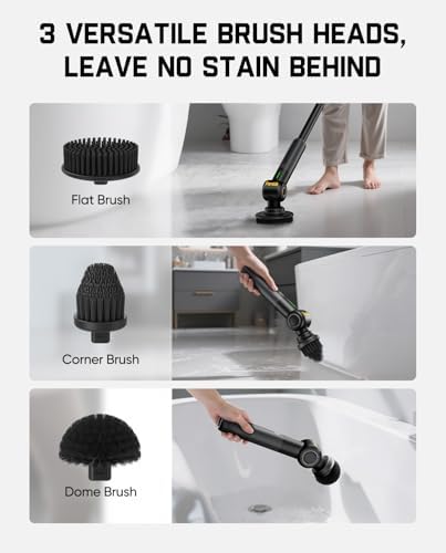 Fanttik Flip G9 Pro Electric Scrubber & 3 Pcs Replacement Brush Heads for Flip G9 Pro Electric Spin Scrubber