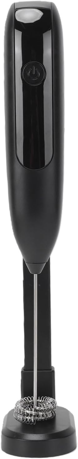 AMONIDA Handheld Milk Frother Wand, Electric Milk Foamer, Cordless USB Rechargeable Drink Mixer with One Button Operation, Ideal for Coffee Hot Chocolate Protein Foam (Black)