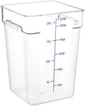 Soro Essentials- 22 qt. Polycarbonate Square Food Storage Container with Graduated Markings Clear Color- Stackable Storage Bin Plastic Food Container with Handle for Pantry Organizer Storage Kitchen