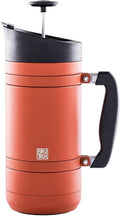 BruTrek® by Planetary Design BaseCamp Coffee Press - Double Wall Insulated Stainless Steel - Bru-Stop Technology, No Grounds in Coffee, No Spill Lid (Red Rock, 48 fl.oz)