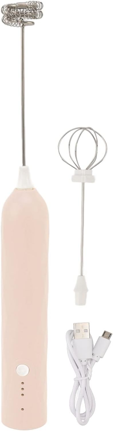 Small Household Egg Beater Mini Multifunctional Blender Handheld Electric Stirrer Foam Maker Whisk Cordless Milk Coffee Foamer (Apricot)