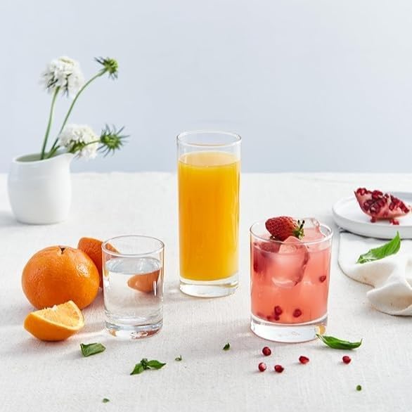 LEMONSODA Lowball Marino Rocks Glass, Classic Bar Glassware for Mojito, Whiskey, Cocktail, Mocktails and Drinking Water Tumbler - 10oz (Set of 6)