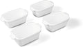 Souper Cubes Ceramic Baking Dishes - 5" x 3" Individual Baking Dishes for Oven with Silicone Lids, Oven, Microwave and Air Fryer Safe, Perfect for Reheating Single Serve Meals, Set of 4 - White