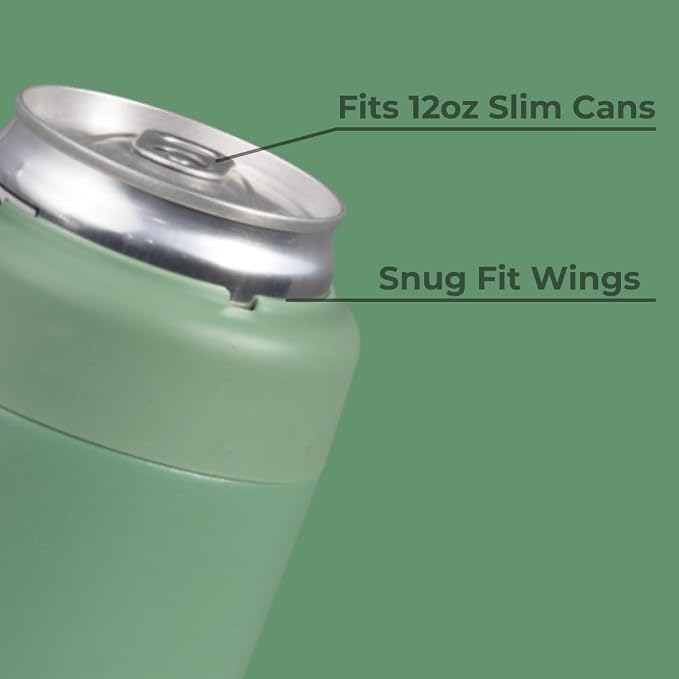 HydroJug Slim Can Cooler 12 oz, Stainless Steel Can Holder, Sage