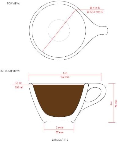 notNeutral Lino Porcelain Cup & Saucer Large Latte 12 oz