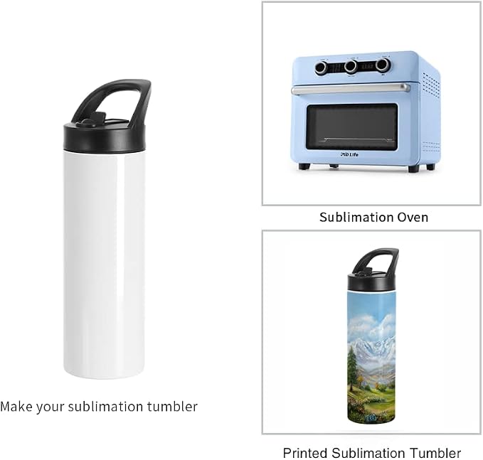PYD Life 8 Pack Sublimation Tumblers Blanks Cups Bulk White 20 OZ Skinny Straight Sports Water Bottles Mugs with Portable Sippy Up Lid with Straw,for Tumbler Heat Press