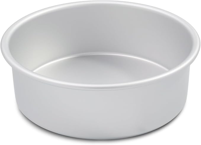 7 Inch Round Cake Pan, Aluminum Round Cake Baking Pans Tins For for birthday cake party cake.Silver(7×3 round Cake Pan)