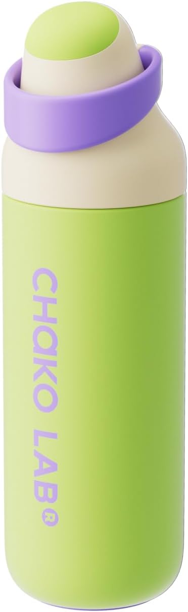CHAKO LAB Insulated Stainless Steel Water Bottle, BPA-Free Sports Water Bottle,Spout and Straw,Leak Proof Locking Lid,Designed for Travel, School, and Sport,BPA Free,23 oz,Green