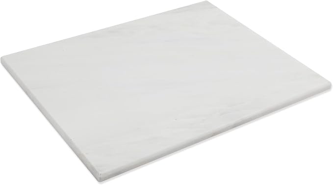 White Marble Cutting Board for Kitchen, 16 x 20 Inch Stone Cutting Board, Marble Pastry Board for Baking Dough Chocolate Cheese & Charcuterie, Marble Slab Wedding Gift