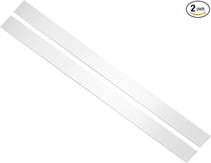 uxcell 2Pcs 304 Stainless Steel Sheet Gap Filler, 30" x 2" Self-Adhesive Metal Molding Trim Strip Gap Cover for Microwave Mirror Frame Home Decoration, Brushed Silver