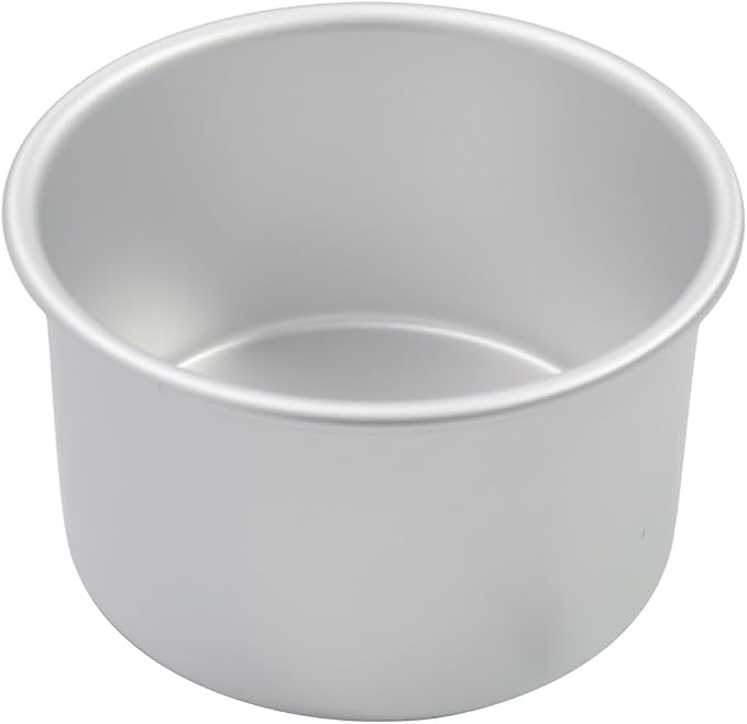 Aluminum smash cake 6×4 inch round Cake Pan,anodized aluminum cake pans,layer cake pan, baking pan For birthday cake, party Silver (6×4 round Cake Pan)